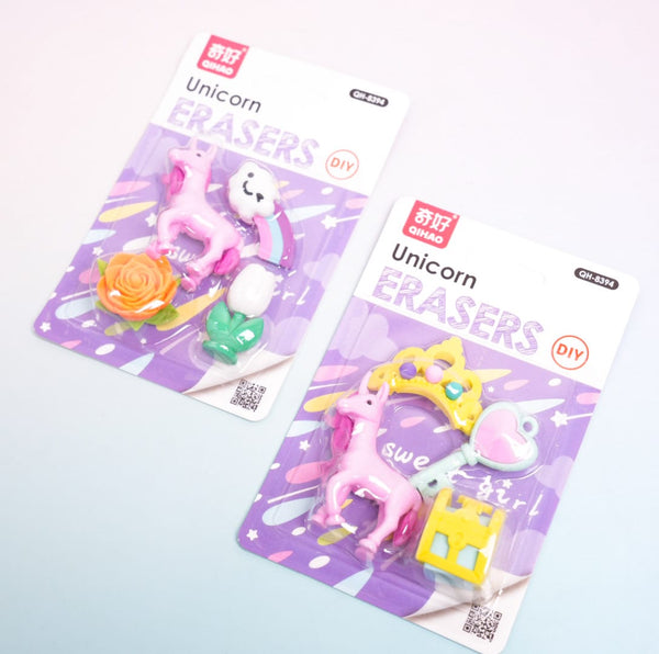 Unicorn - Eraser Set Of 4