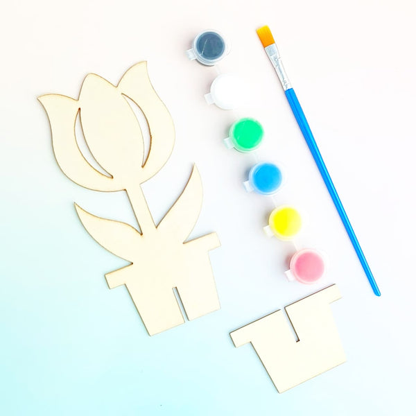 Creative Diy Wood Craft Garden Flower  - Poster Painting Set Style 2