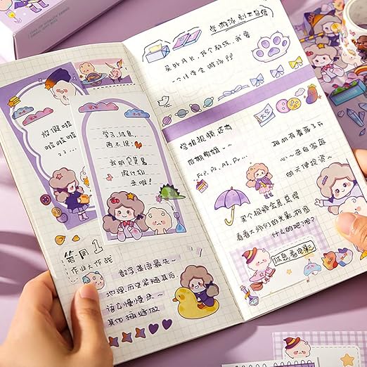 Kawai Girl Witch Purple - Stationery Gift Set