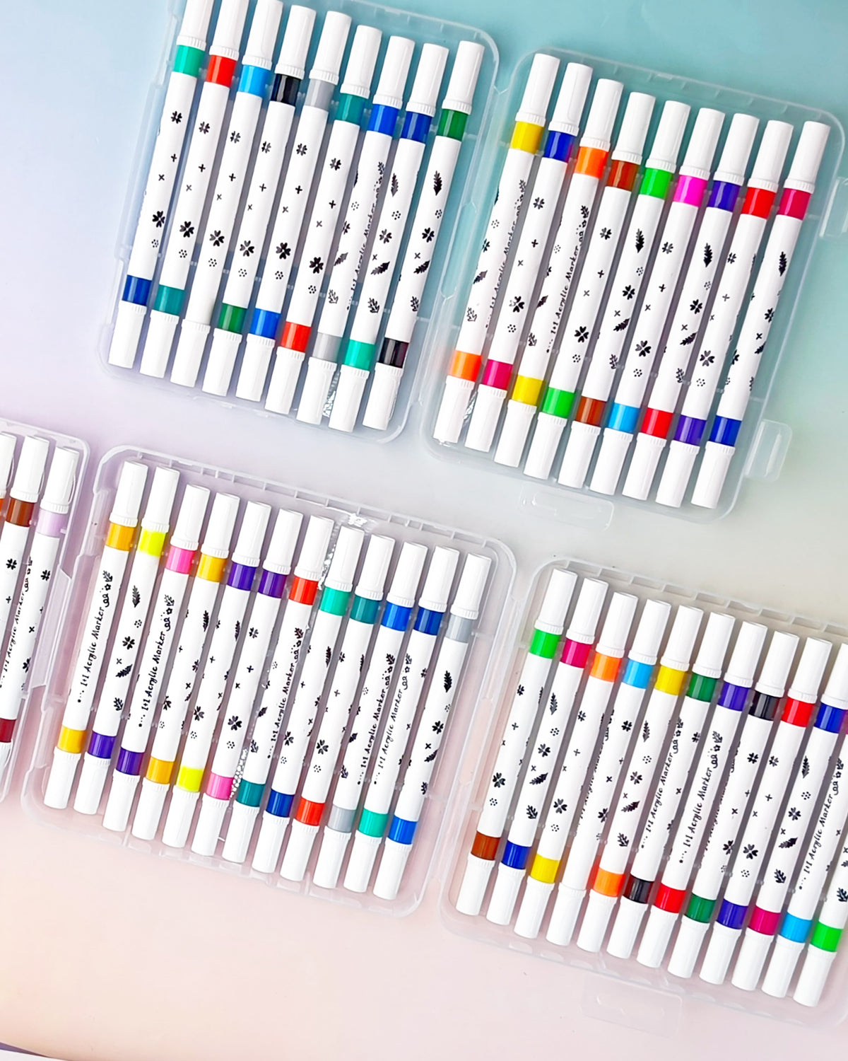Artist Dual Acrylic Markers 2 in 1 - Set Of 12 / 18 / 24 / 36