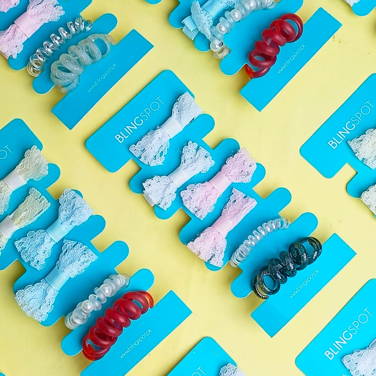 Pastel Bow Clips &amp; Hair Ties - Hair Accessories Style 32