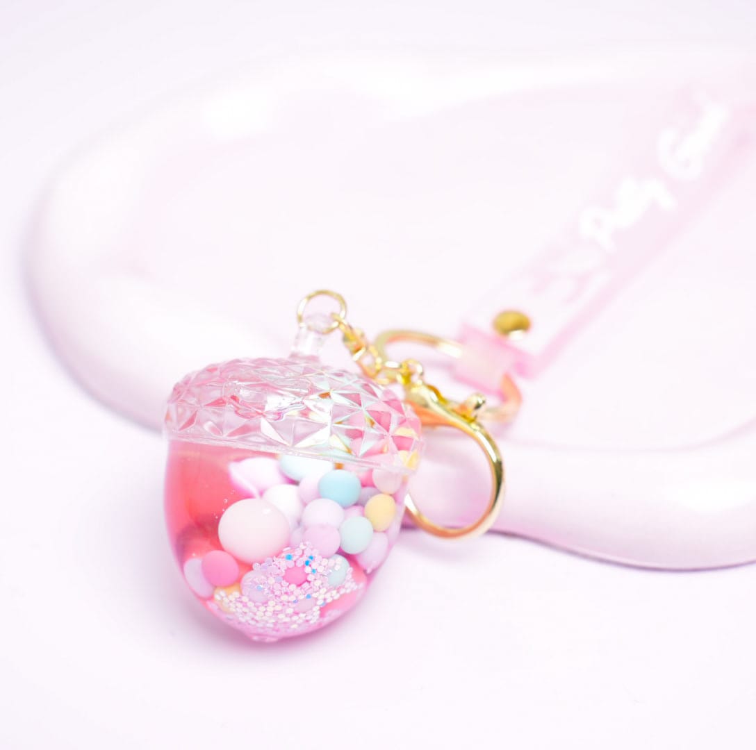 Acorn Glitter Water - Gold  Key Ring