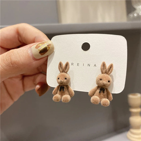 Brown Cute Rabbit - Earring