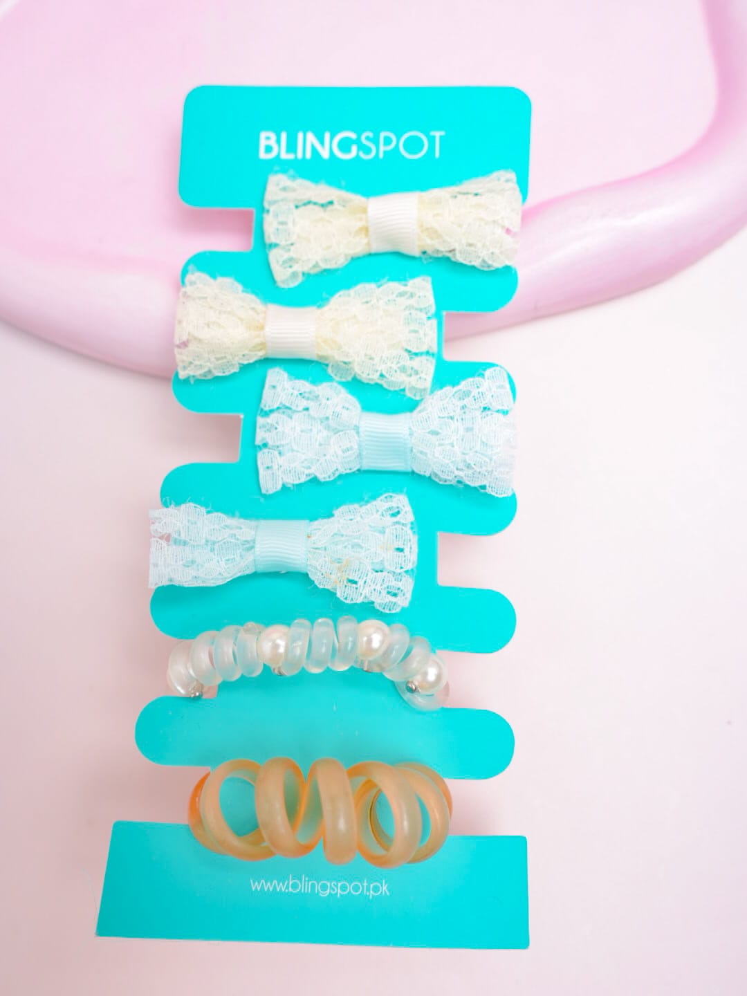 Pastel Bow Clips &amp; Hair Ties - Hair Accessories Style 20