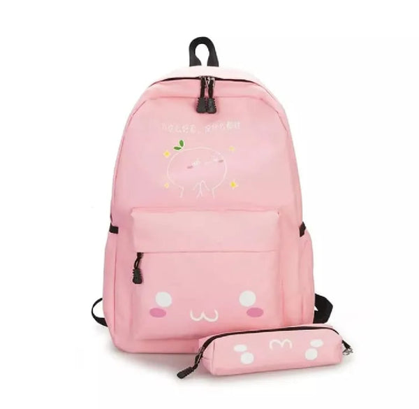 Kawai Cute Animal Light Pink Backpack Set Of 2