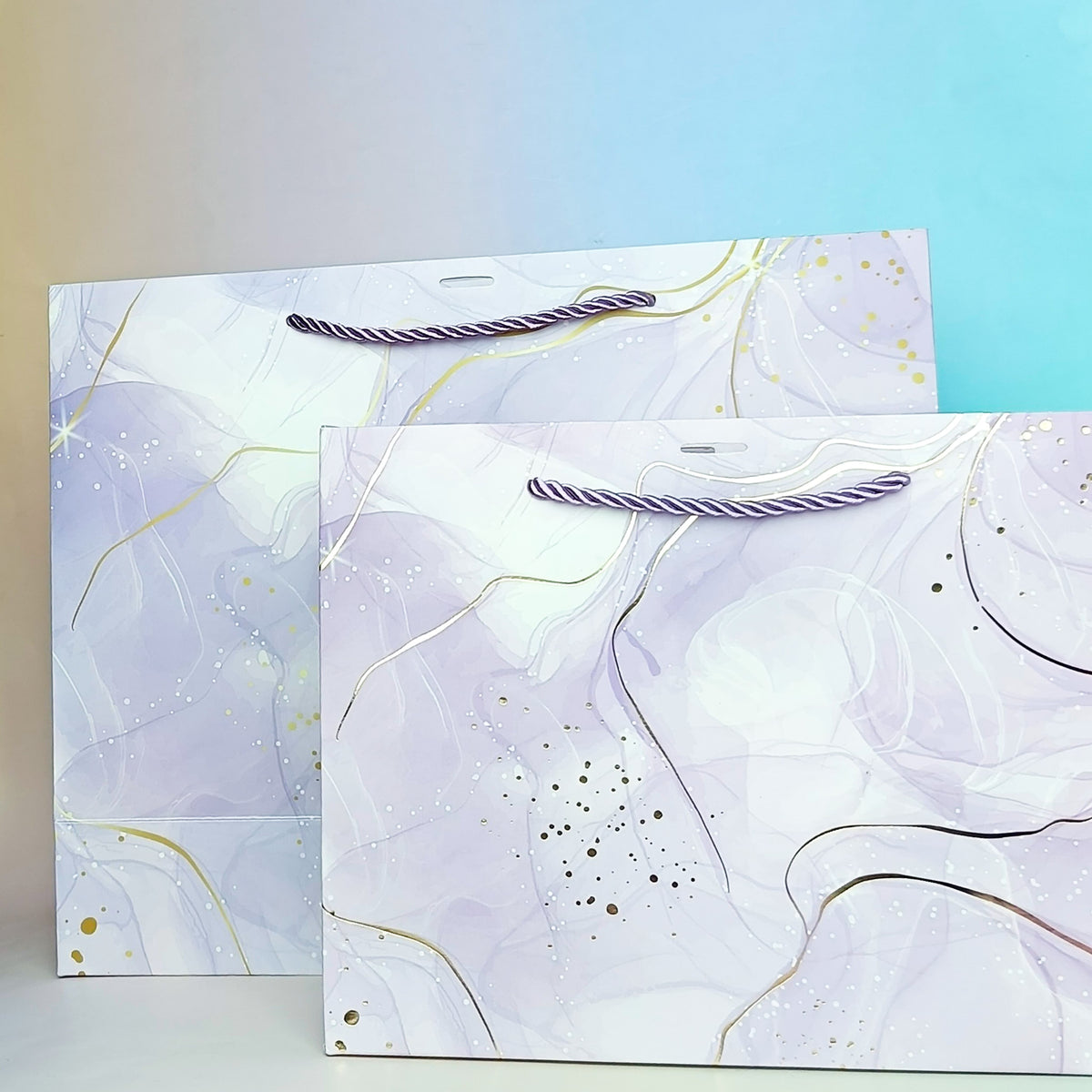 Marbled Gold Foil  Purple - Gift Bag