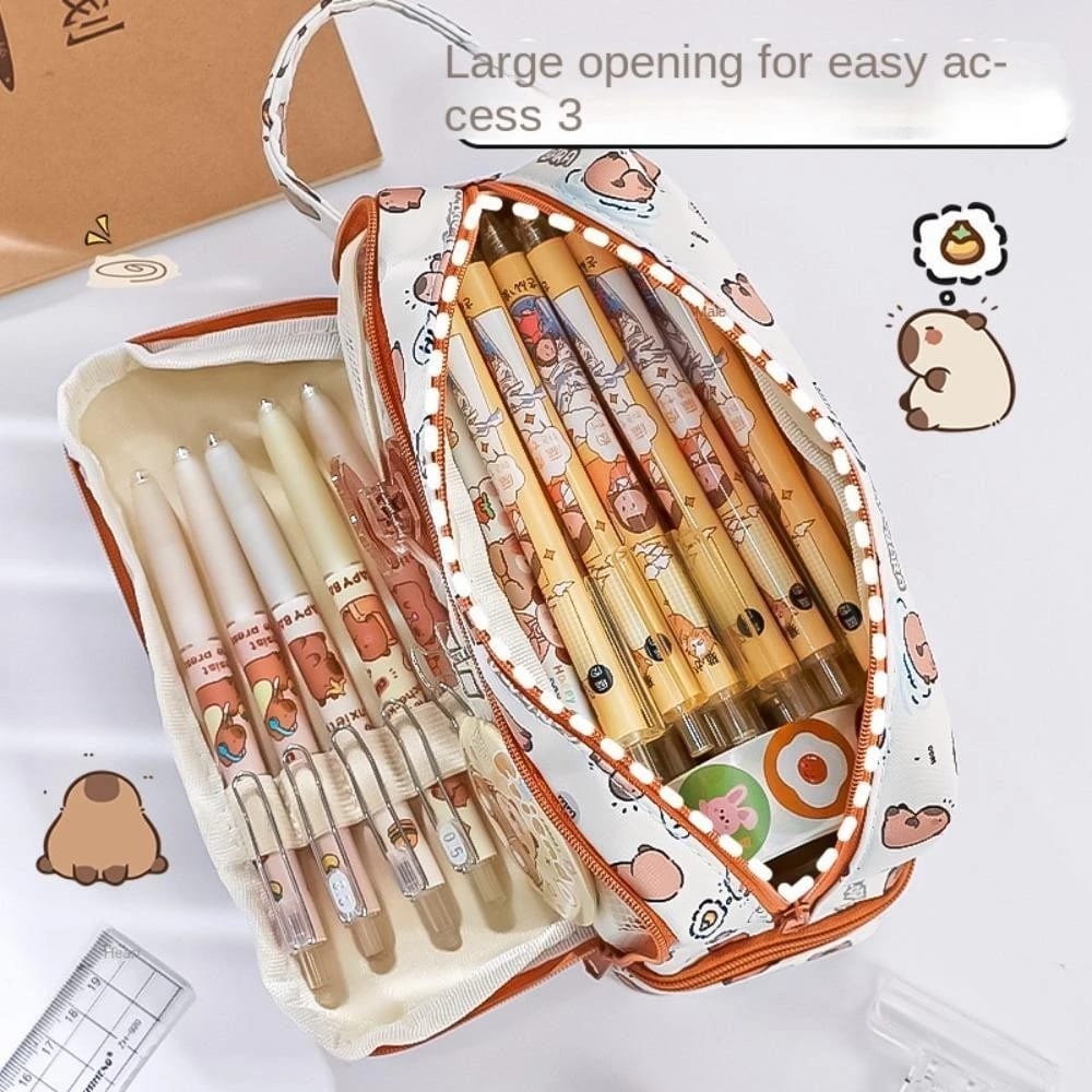 Capybara Stationery Organizer Brown - Zipper Pouch