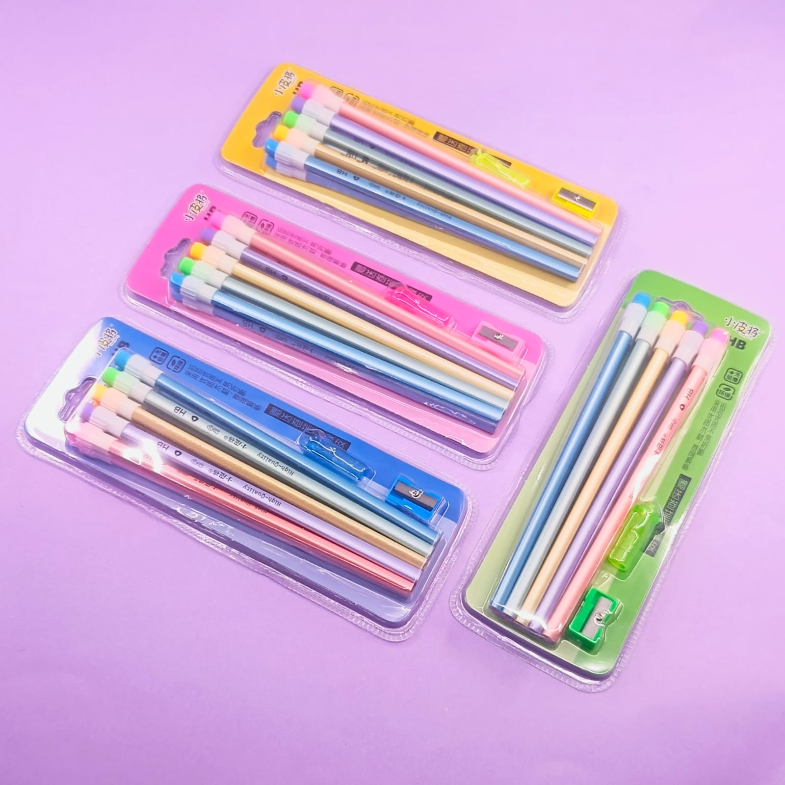 Pastel Colors Wood Pencils Style 1 - Stationery Set of 12