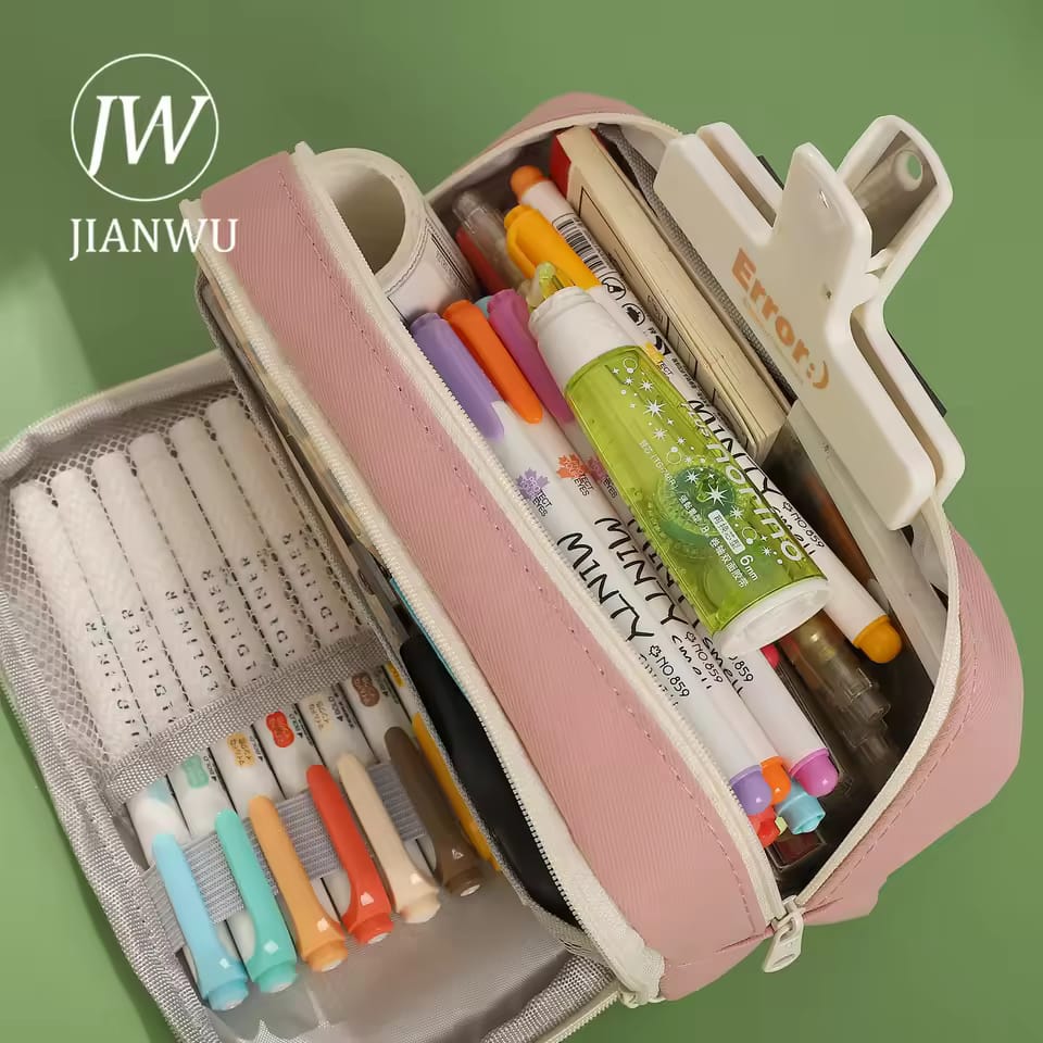 Study Hard Series Stationery Organizer Pink - Zipper Pouch