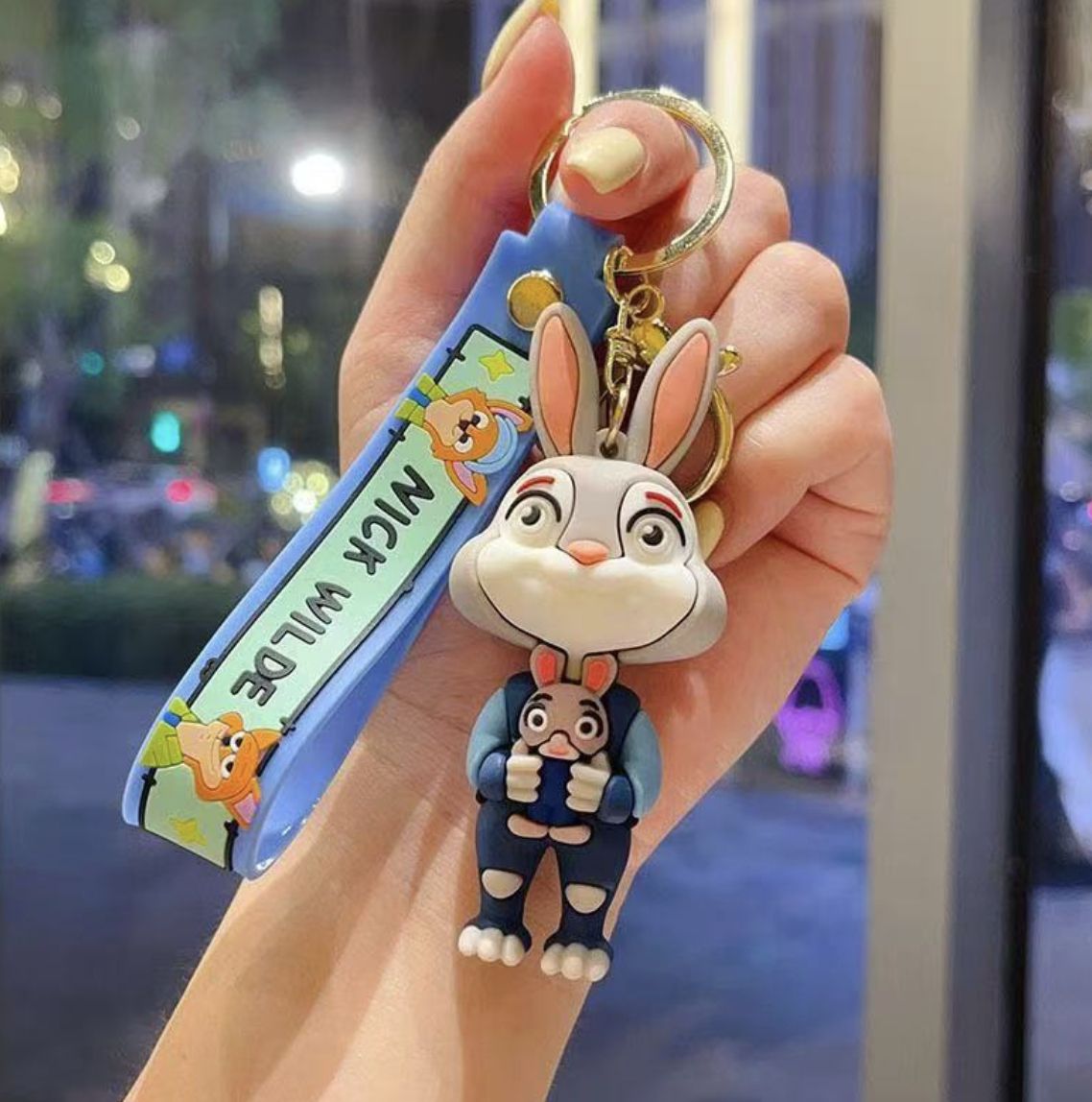 Zootopia Characters - Gold Key Ring Style 2 – BLINGSPOT