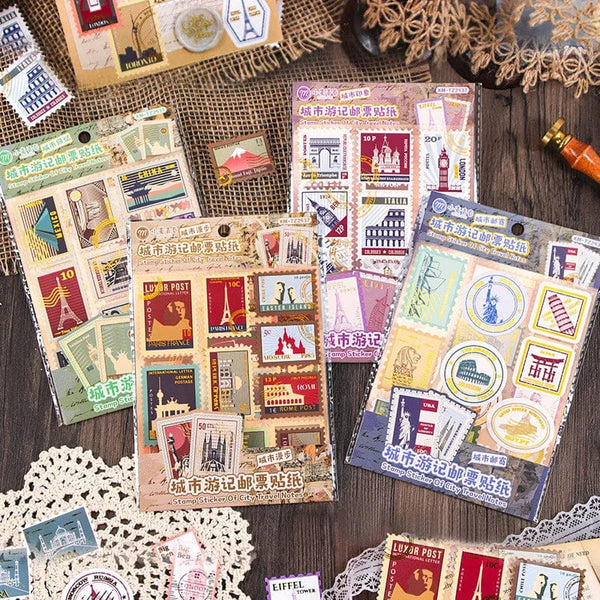 City Travel Notes Stamp  - Stickers Sheets Set Of 3