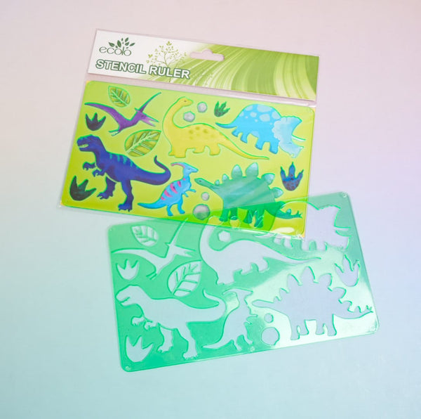 Dinosaur World  - Stencil Writing Ruler