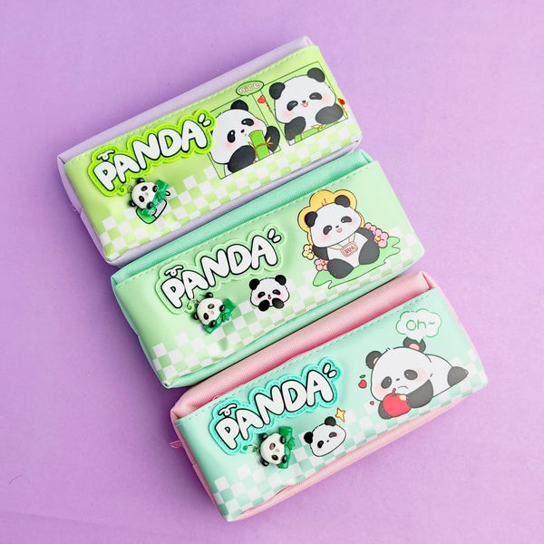 Bamboo Cute Panda Charm Zipper - Large Pouch