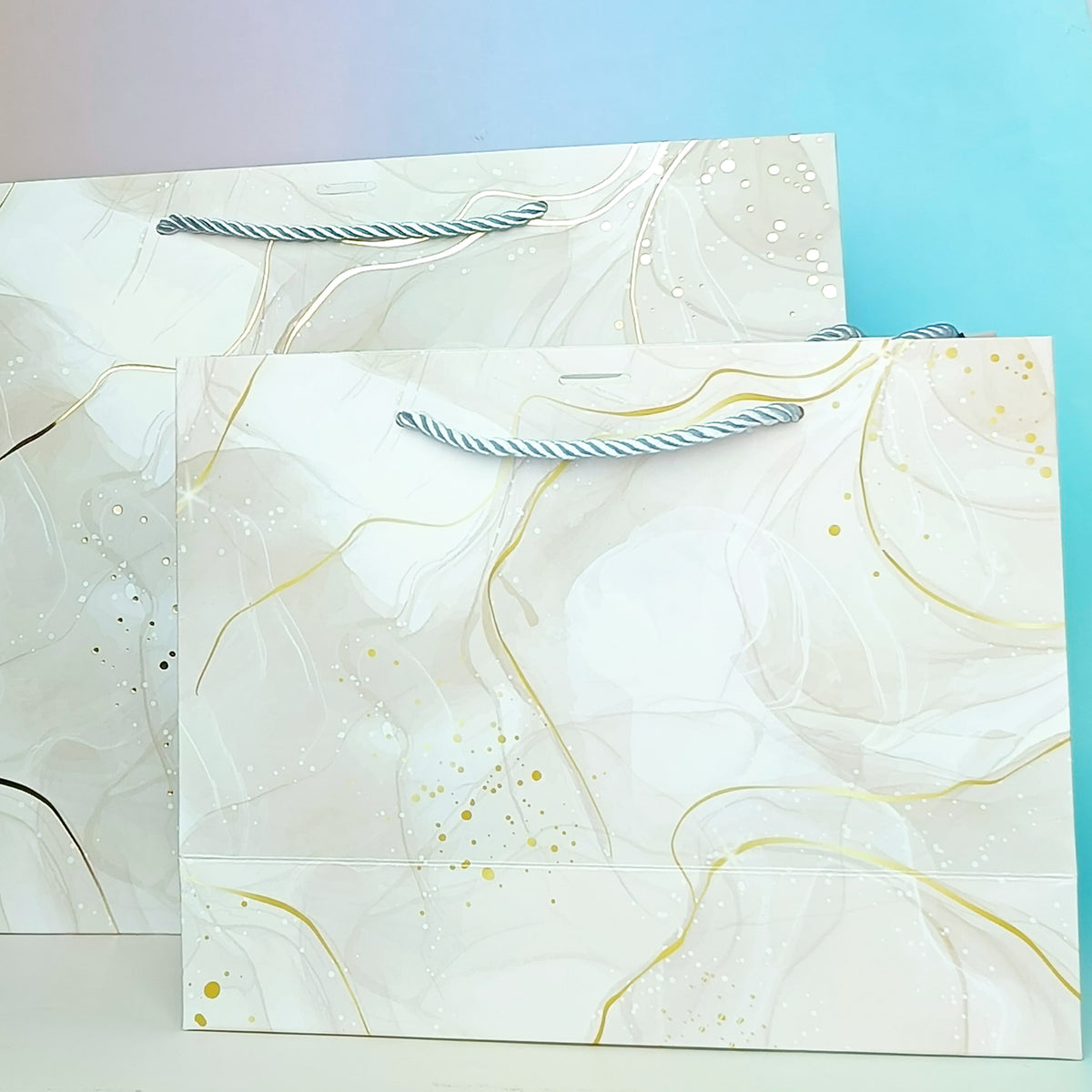 Marbled Gold Foil  Grey - Gift Bag