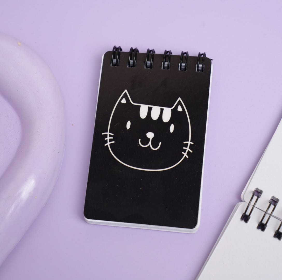 Black Cat Face - Mini Notepad