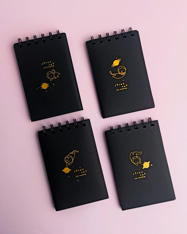 Black Pages Foiled  - Spiral Notepad