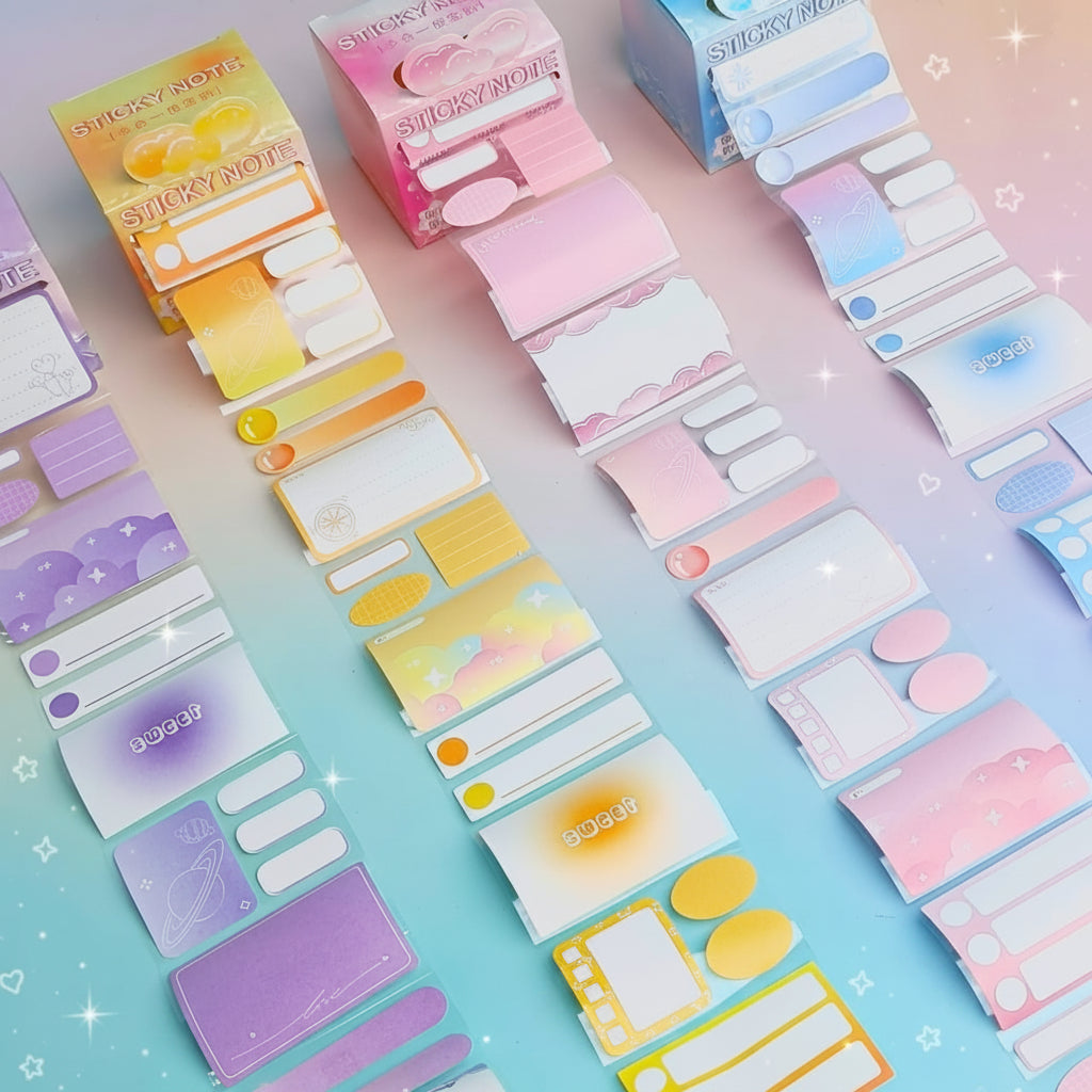 Candy Color Post It Notes - Sticker Roll Box – BLINGSPOT