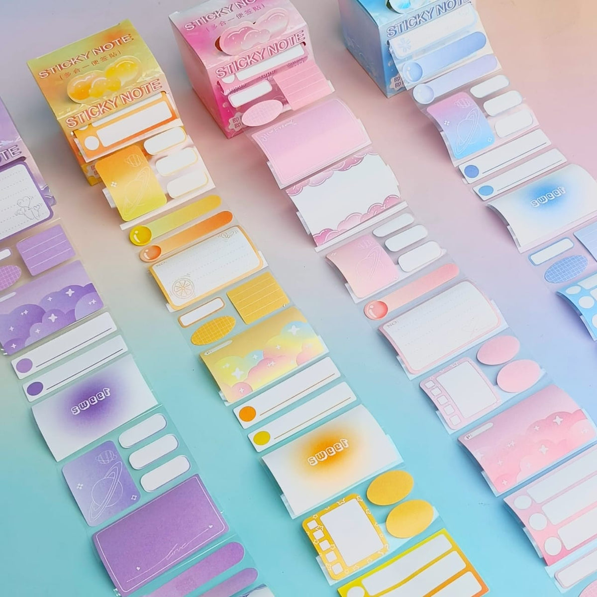 Candy Color Post It Notes  - Sticker Roll Box