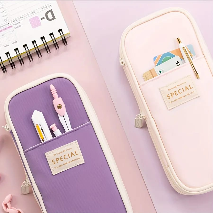 Macaron Color Stationery Organizer - Zipper Pouch