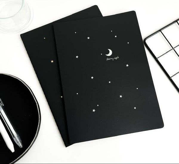 Starry Sky Black Pages Foiled - Notebook / Journal