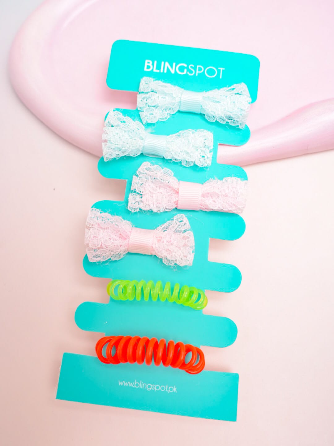 Pastel Bow Clips &amp; Hair Ties - Hair Accessories Style 18
