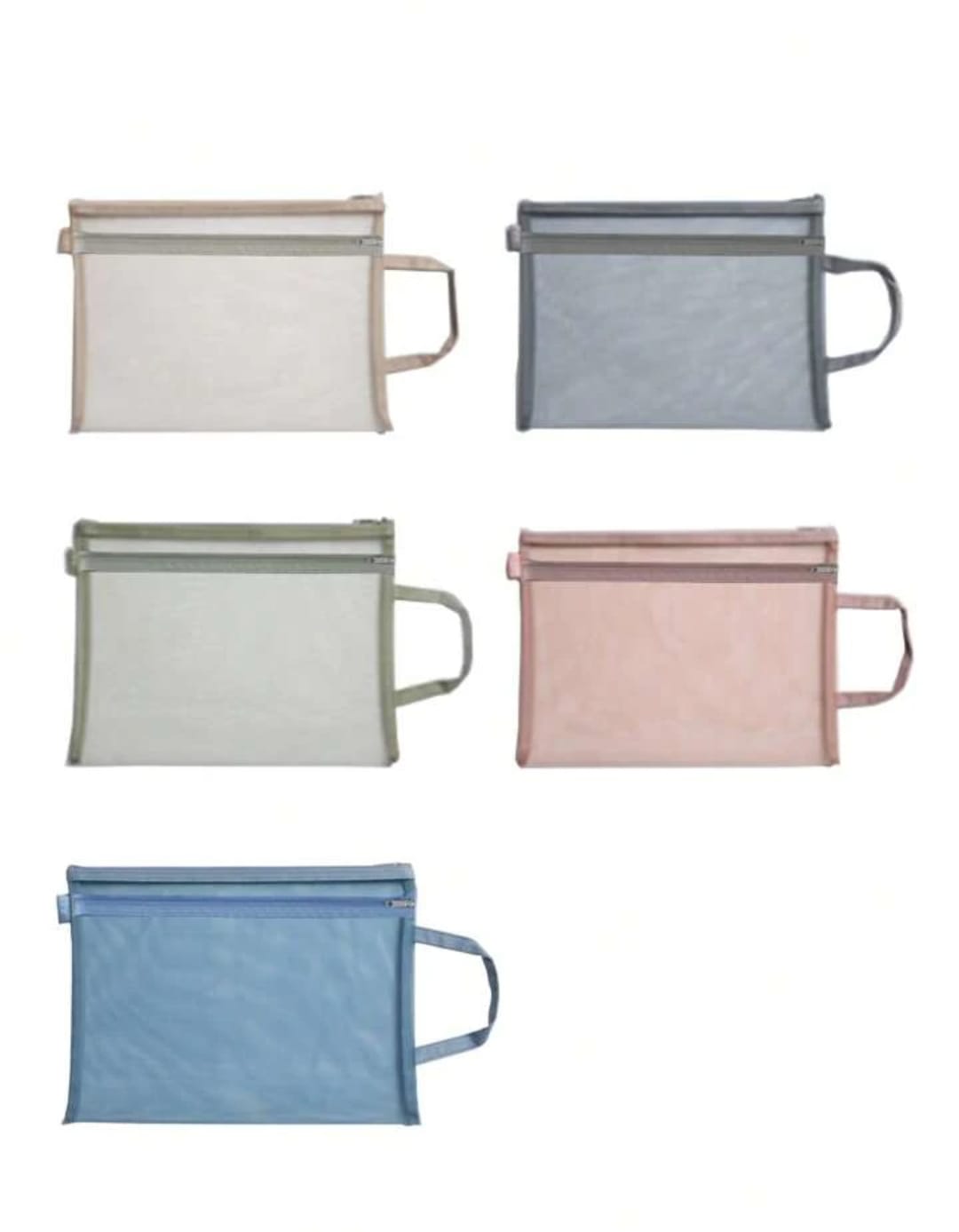 Morandi Color Double Zip A4 Large -  File Bag / Pouch
