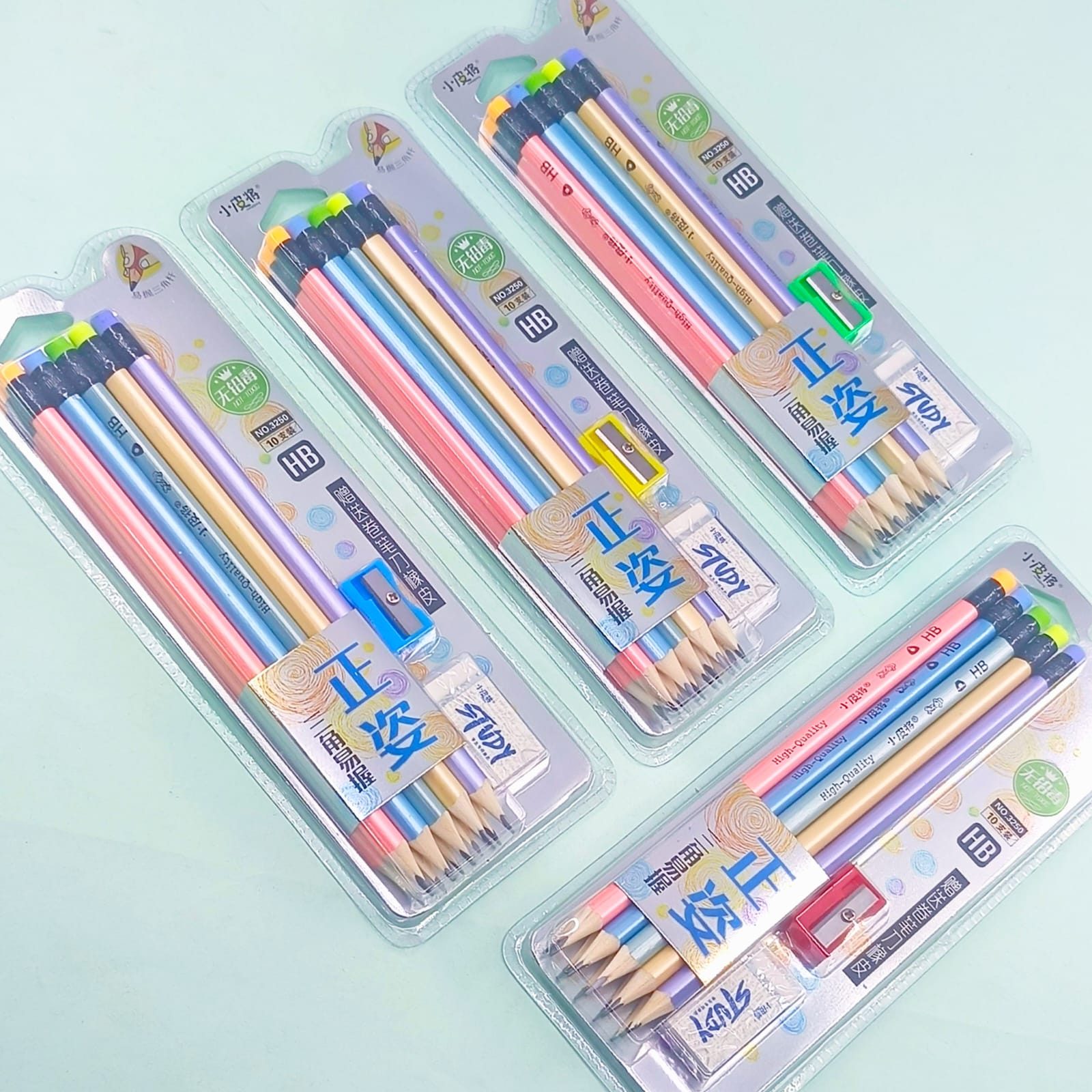 Pastel Colors Wood Pencils Style 2 - Stationery Set of 12