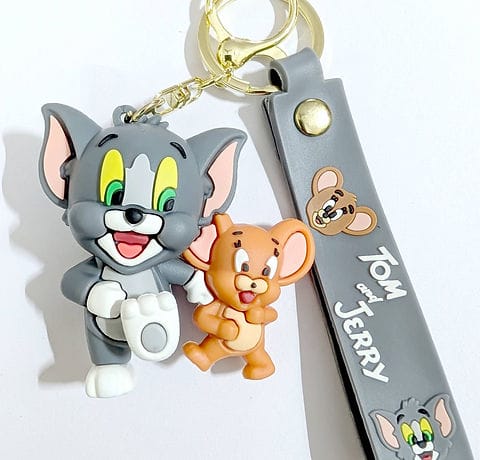 Tom &amp; Jerry  Gold - Key Ring Style 4