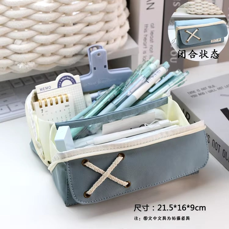 Basic Blue Stationery Organizer Large - Pouch