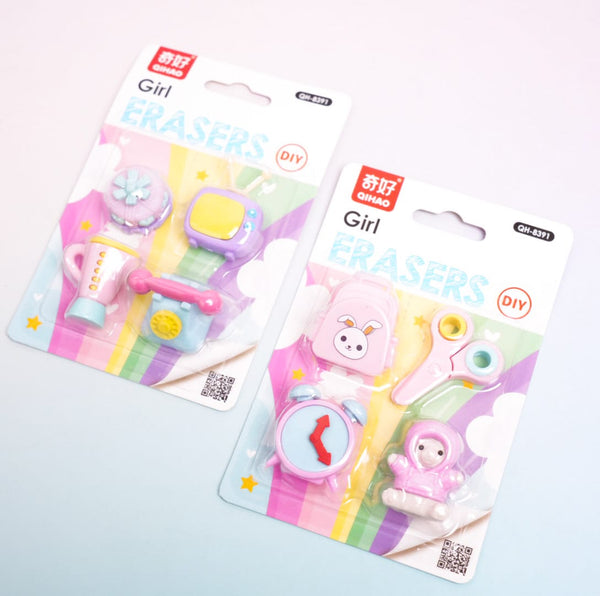 Girl Power - Eraser Set Of 4