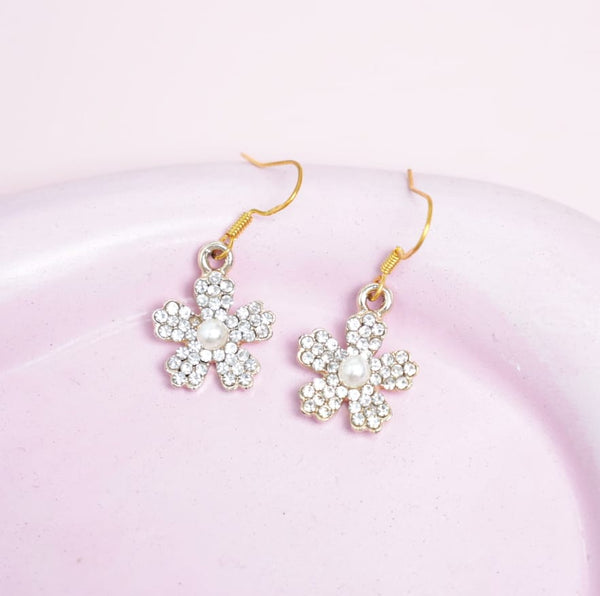 Bedazzling Flower - Earrings