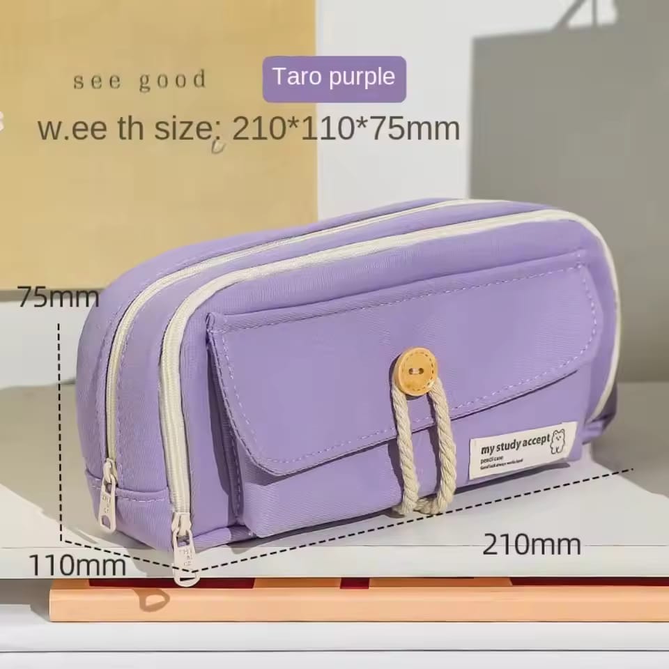 Study Hard Series Stationery Organizer Purple - Zipper Pouch