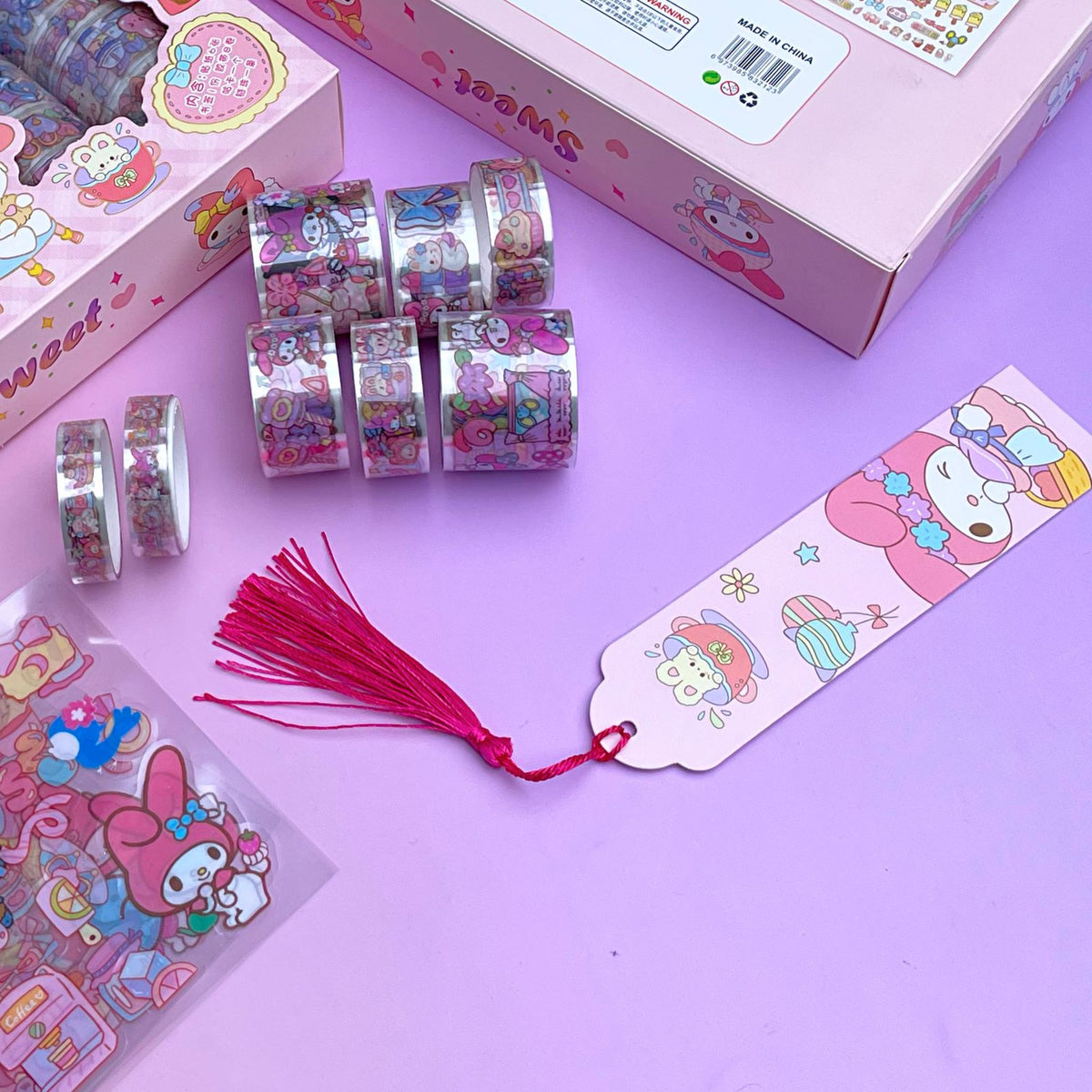 My Melody Washi Tape &amp; Stickers Diy Keychain Box - Style 2