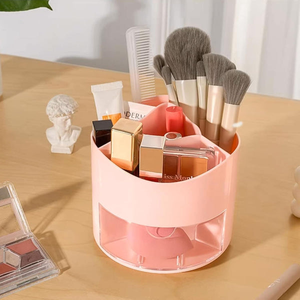 Rotary Pink - Stationery Organizer & Makeup Brushes Holder