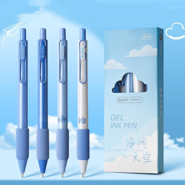 Cloud & Sky Soft Grip - Press Gel Pen Set of 4