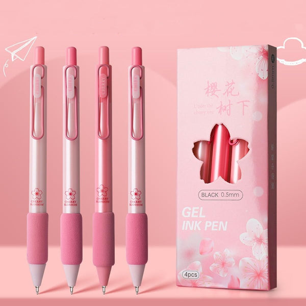 Sakura Flowers Soft Grip - Press Gel Pen Set of 4