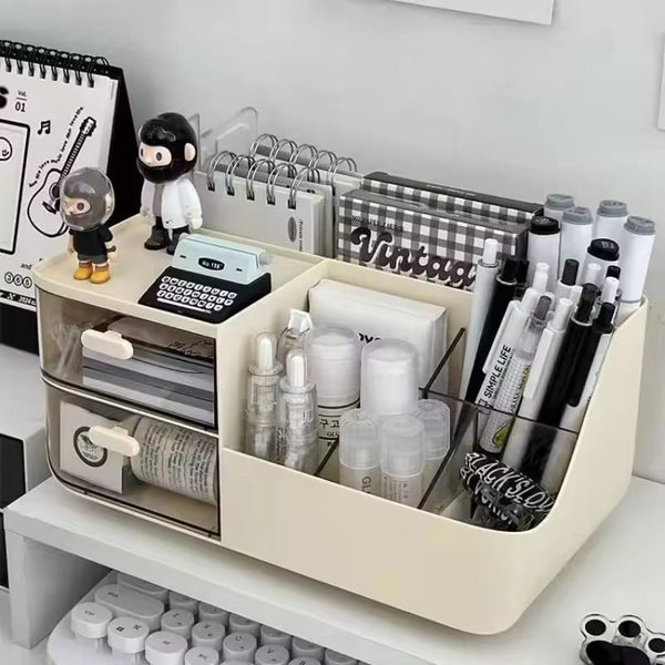 Classy Off White - Pen Holder & Stationery Desk Organizer