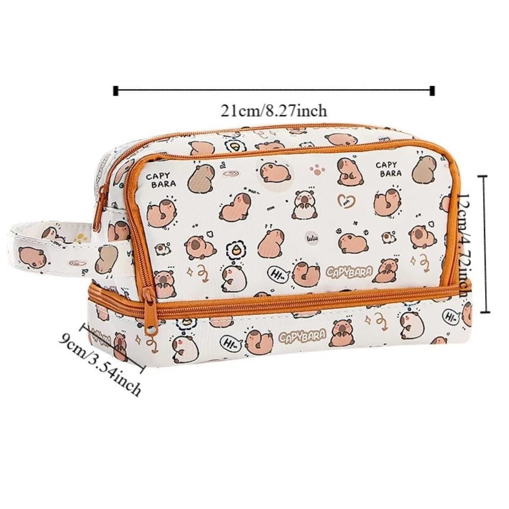 Capybara Stationery Organizer Brown - Zipper Pouch