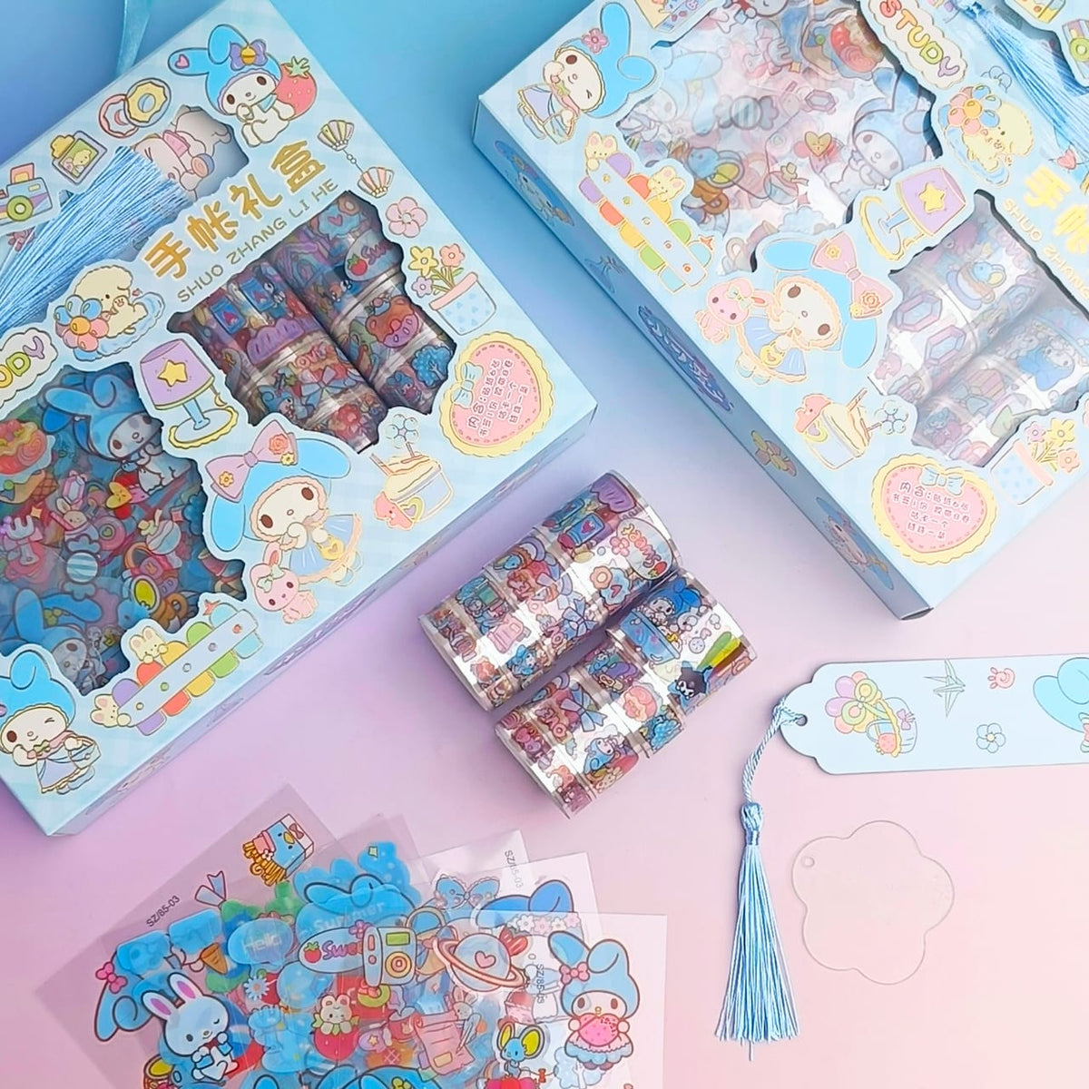 My Melody Washi Tape &amp; Stickers Diy Keychain Box - Style 3