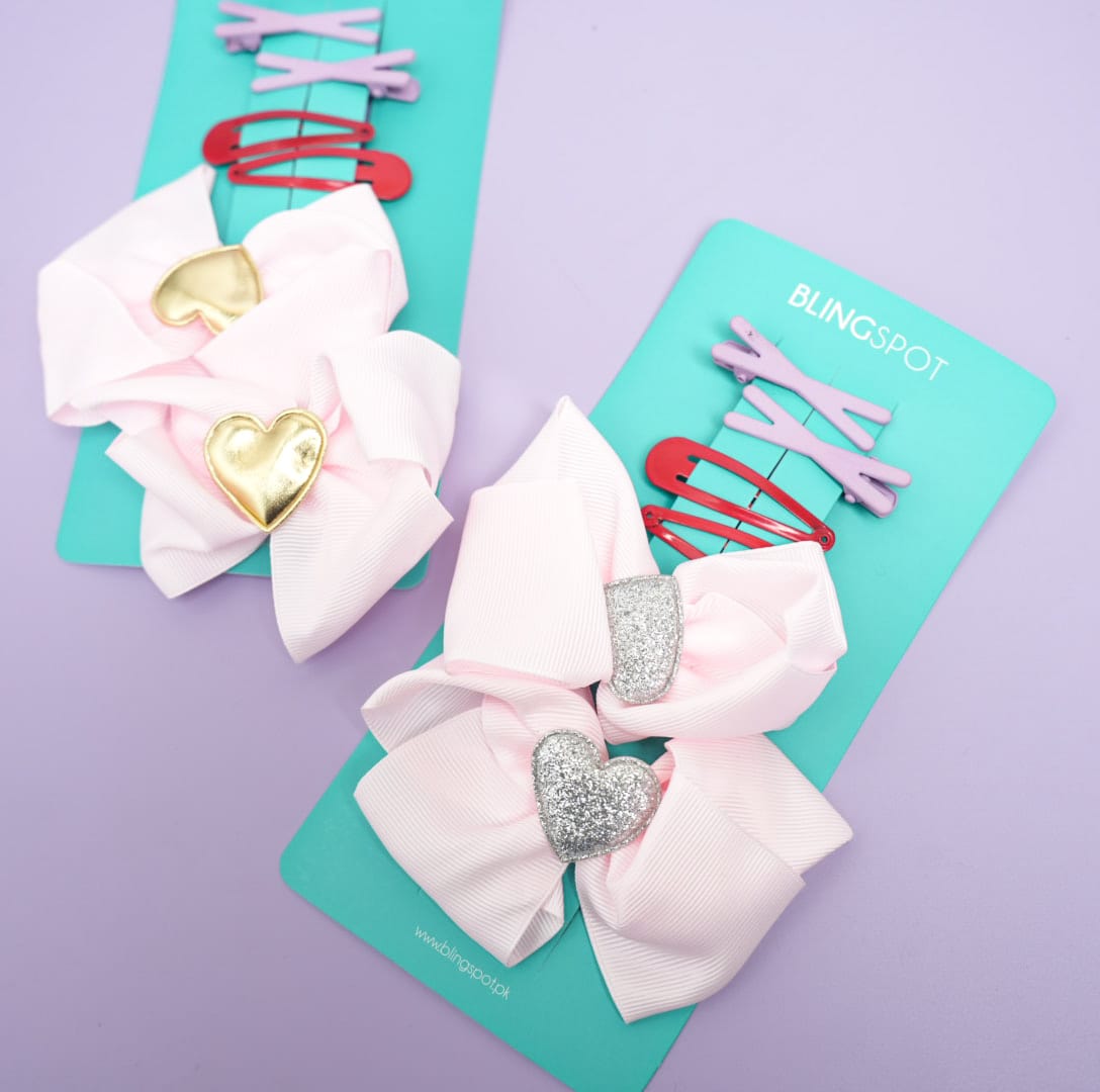 BLINGSPOT - Mixed Cuties &amp; Bow Hair Clip Set Style 5