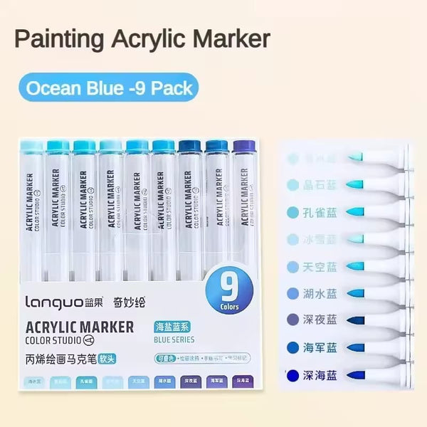 Color Studio Painting  Acrylic Marker  Style 3 - Set Of 9