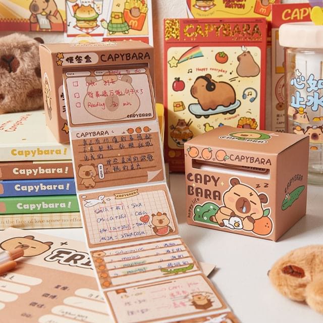 Capybara Post It Notes  - Sticker Roll Box