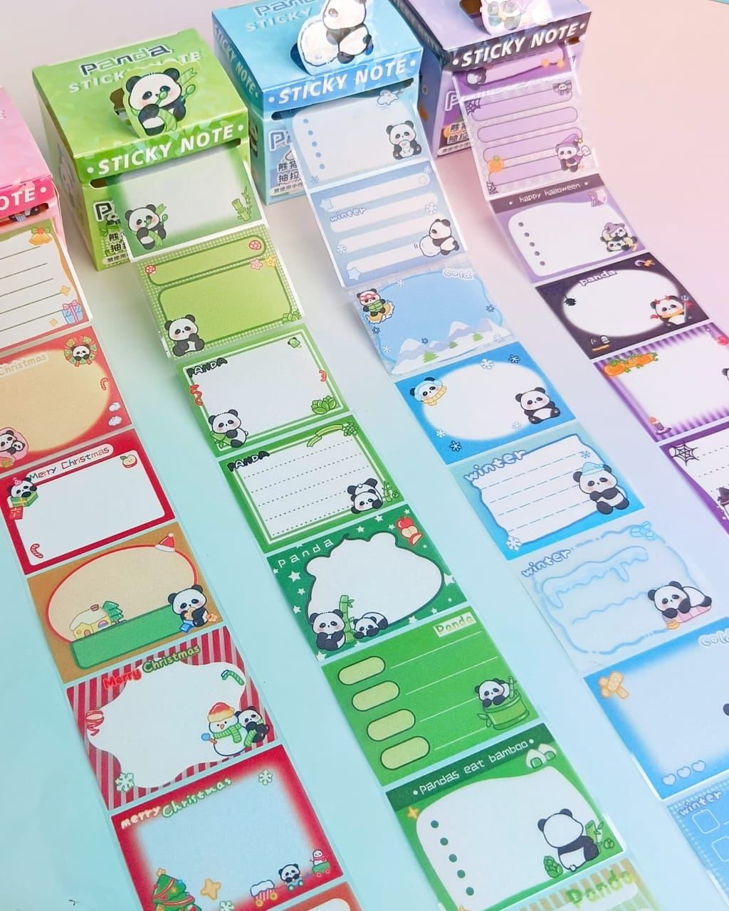 Cute Panda  Post It Notes  - Sticker Roll Box