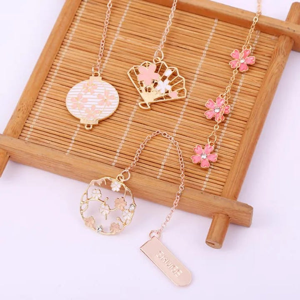 Sakura Flower Gold Foil - Dangling  Bookmark