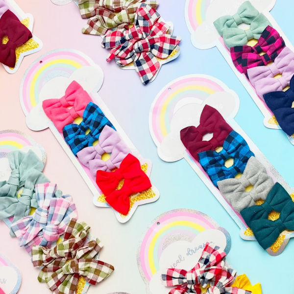 Rainbow  & Mix Bow Series - Hair Clip Set of 8