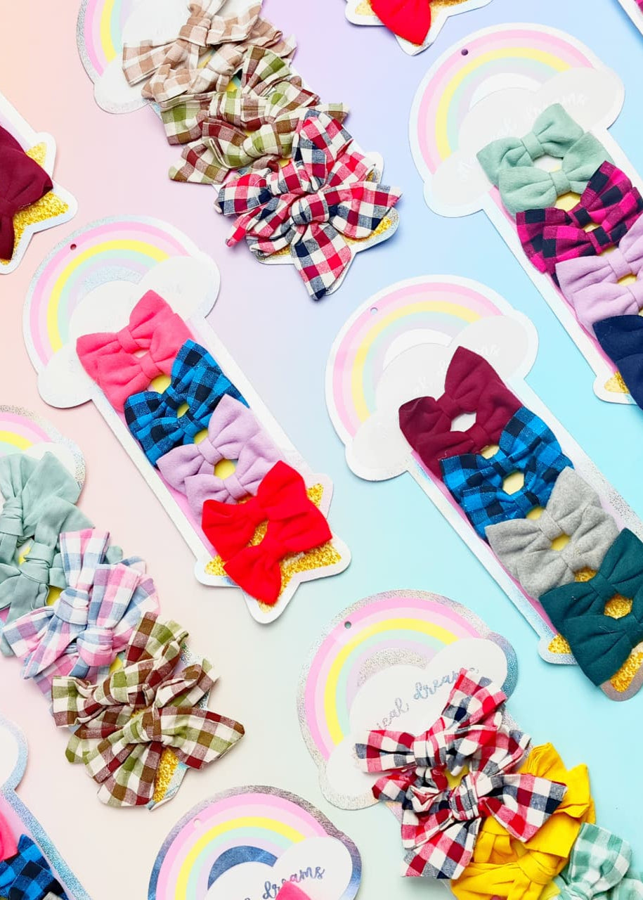 Rainbow  &amp; Mix Bow Series - Hair Clip Set of 8