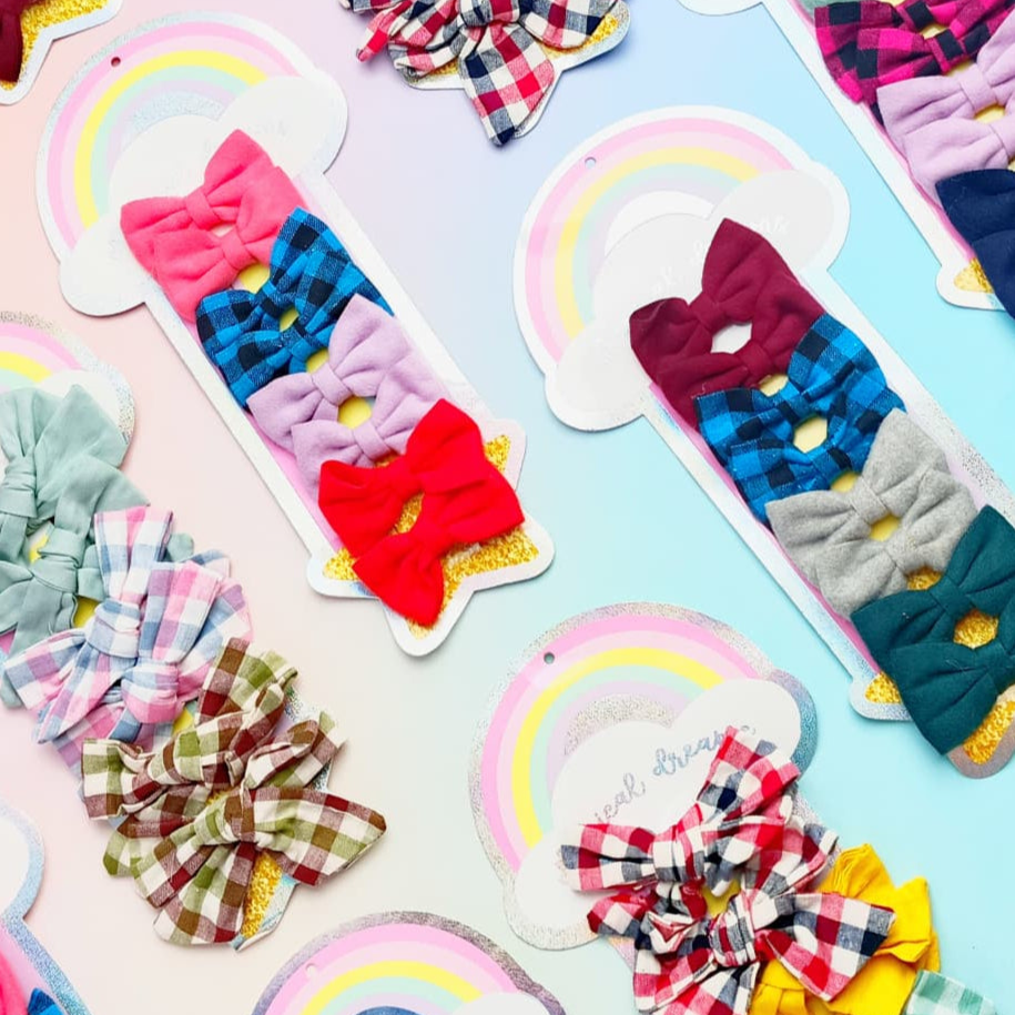 Rainbow  &amp; Mix Bow Series - Hair Clip Set of 8