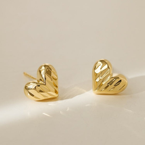Foiled Heart Gold  - Earring
