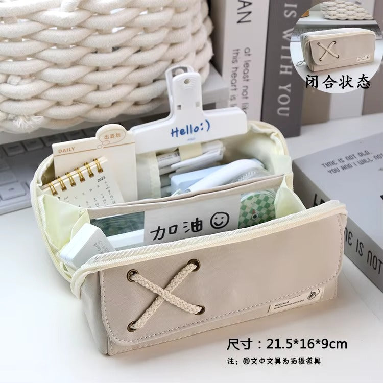 Basic Beige Stationery Organizer Large - Pouch