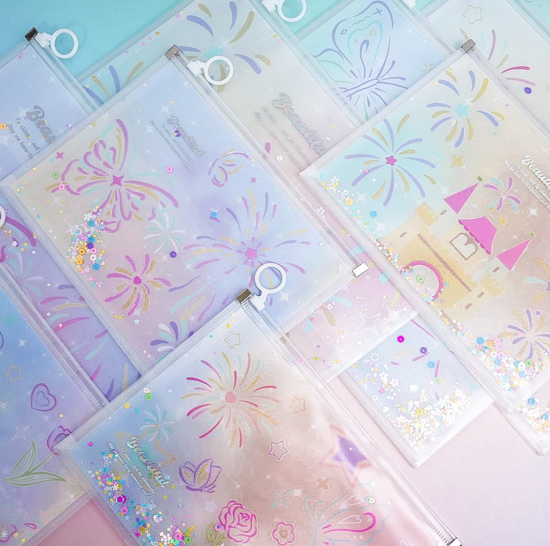 Butterfly &amp; Colorful Celebration - Document Folder / Pouch